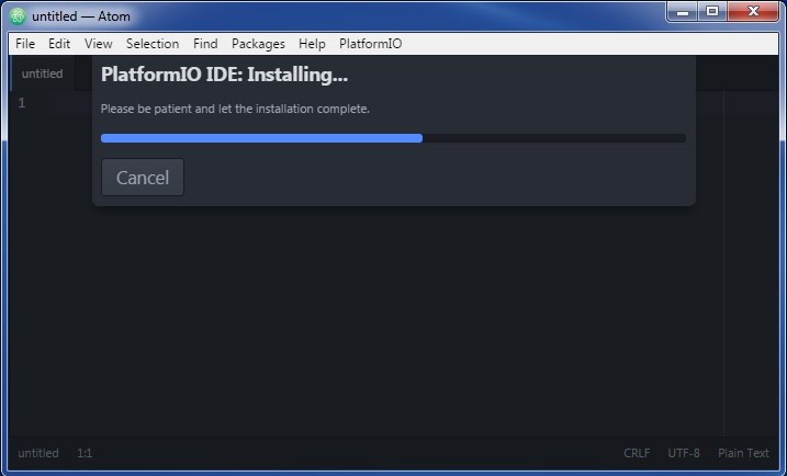 PlPlatformIO IDE - Installing Atom
